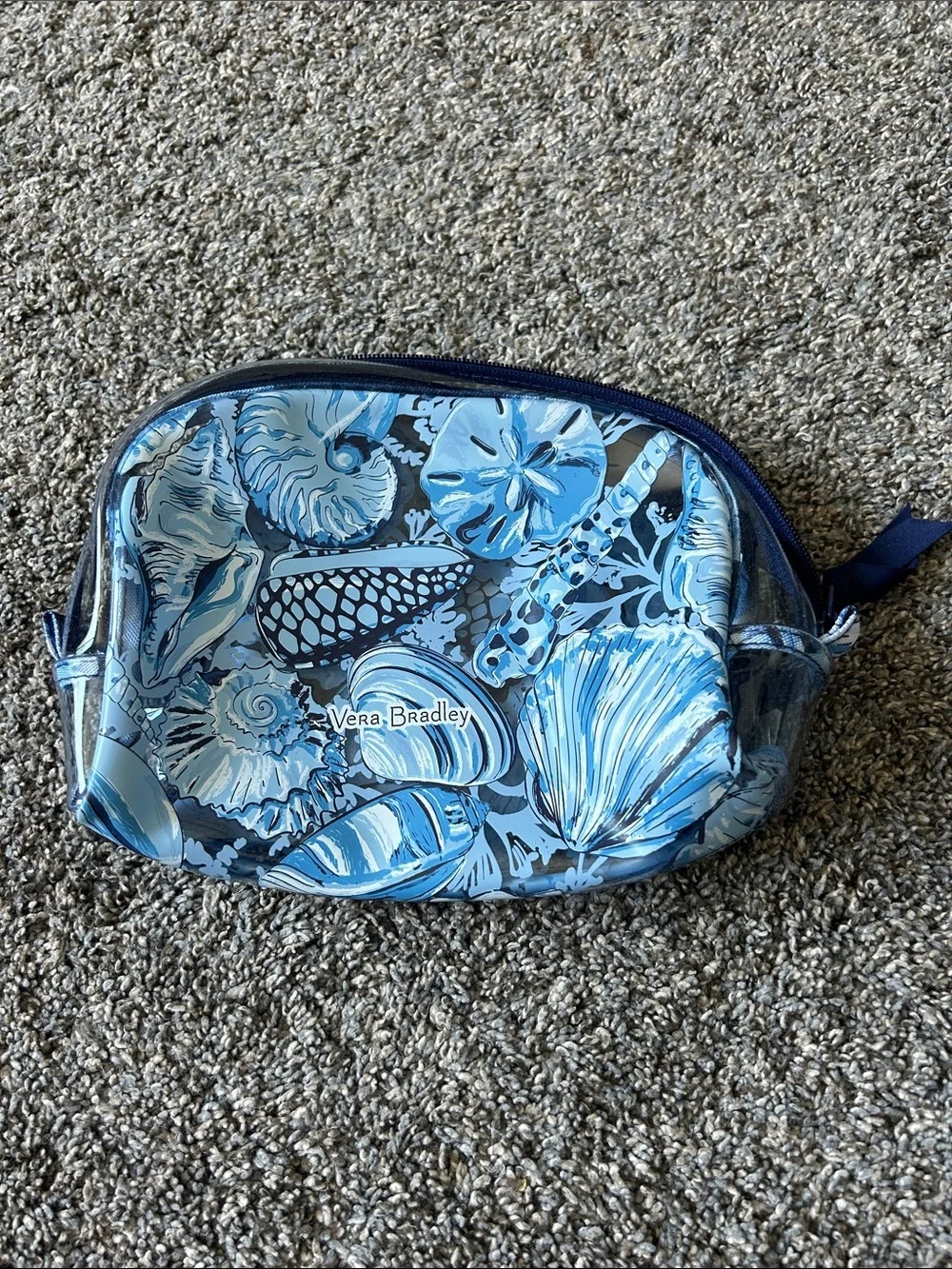 Vera Bradley Blue Seashell Vinyl Cosmetic Case